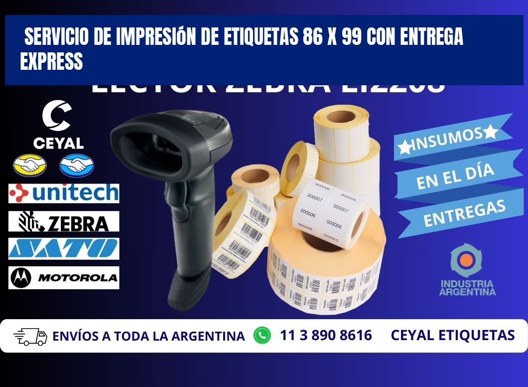 Servicio de Impresión de Etiquetas 86 x 99 con Entrega Express