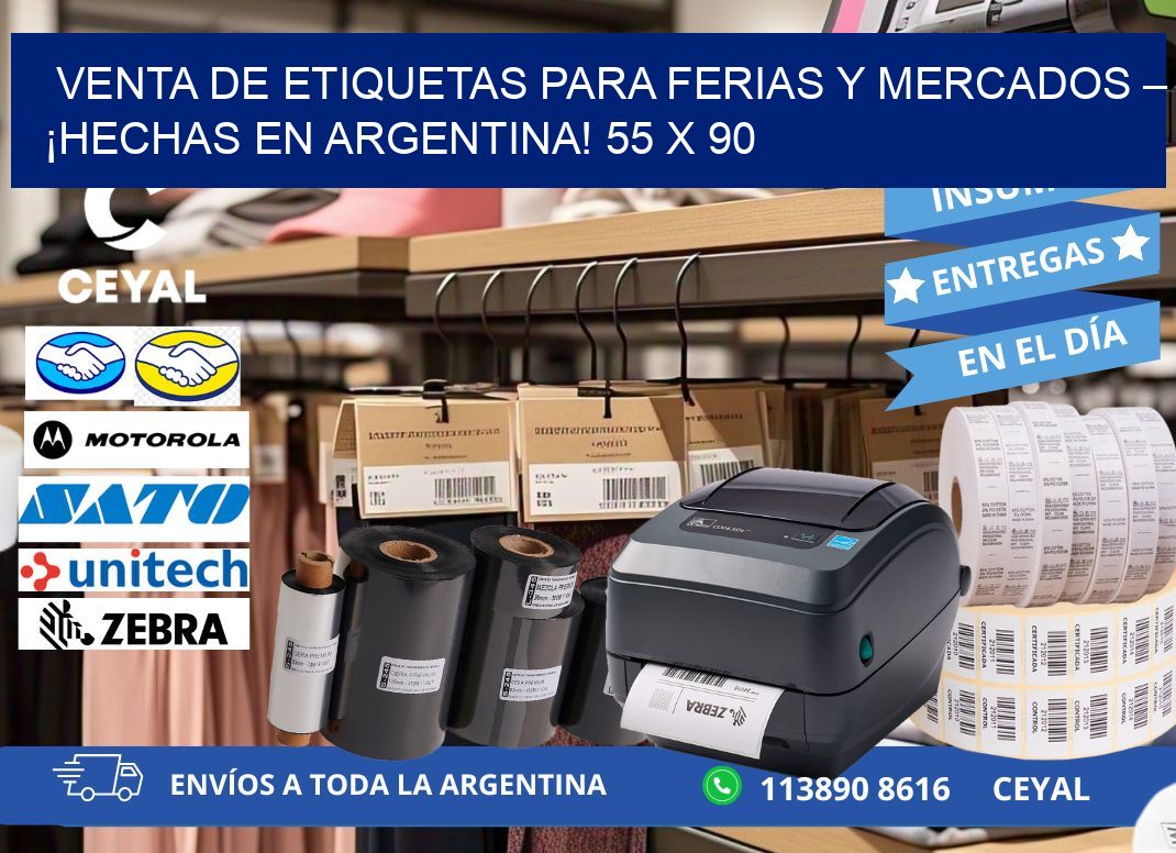 VENTA DE ETIQUETAS PARA FERIAS Y MERCADOS – ¡HECHAS EN ARGENTINA! 55 x 90