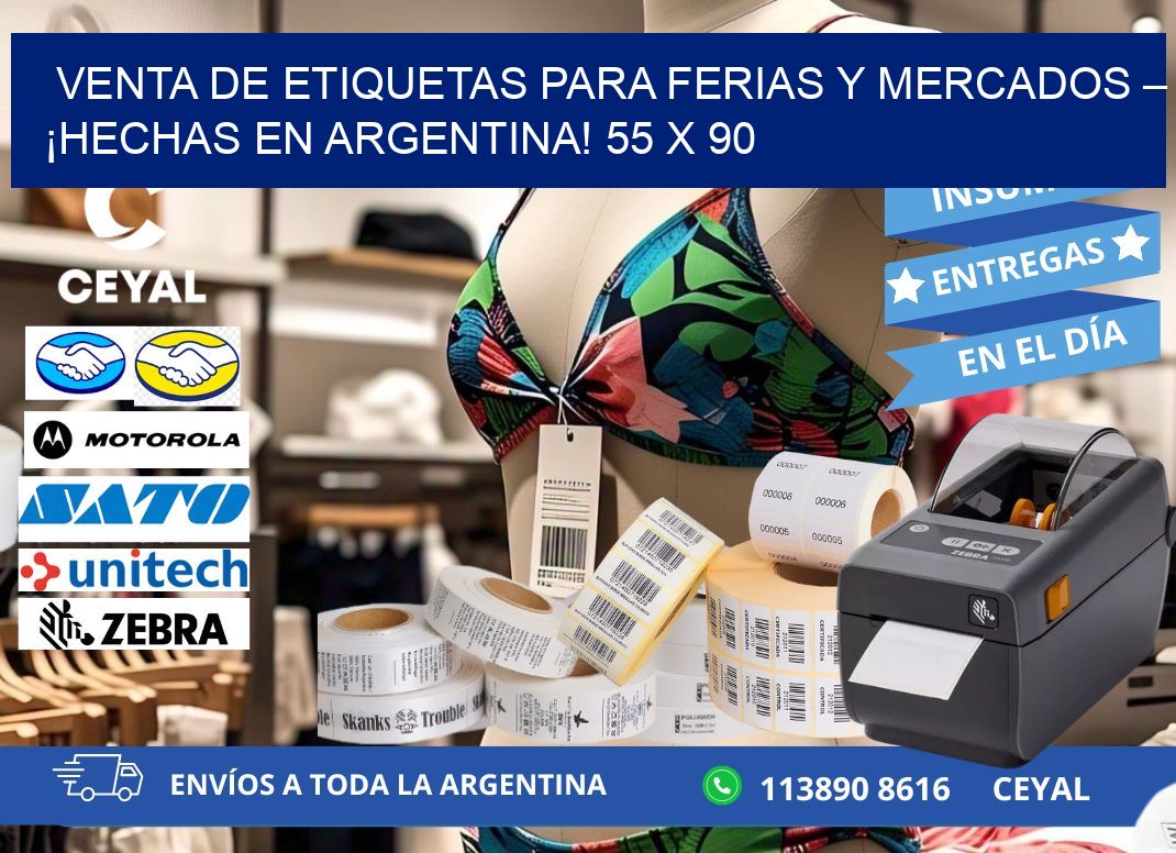 VENTA DE ETIQUETAS PARA FERIAS Y MERCADOS – ¡HECHAS EN ARGENTINA! 55 x 90