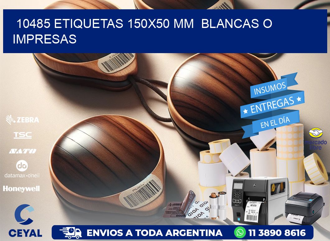 10485 ETIQUETAS 150x50 mm  BLANCAS O IMPRESAS