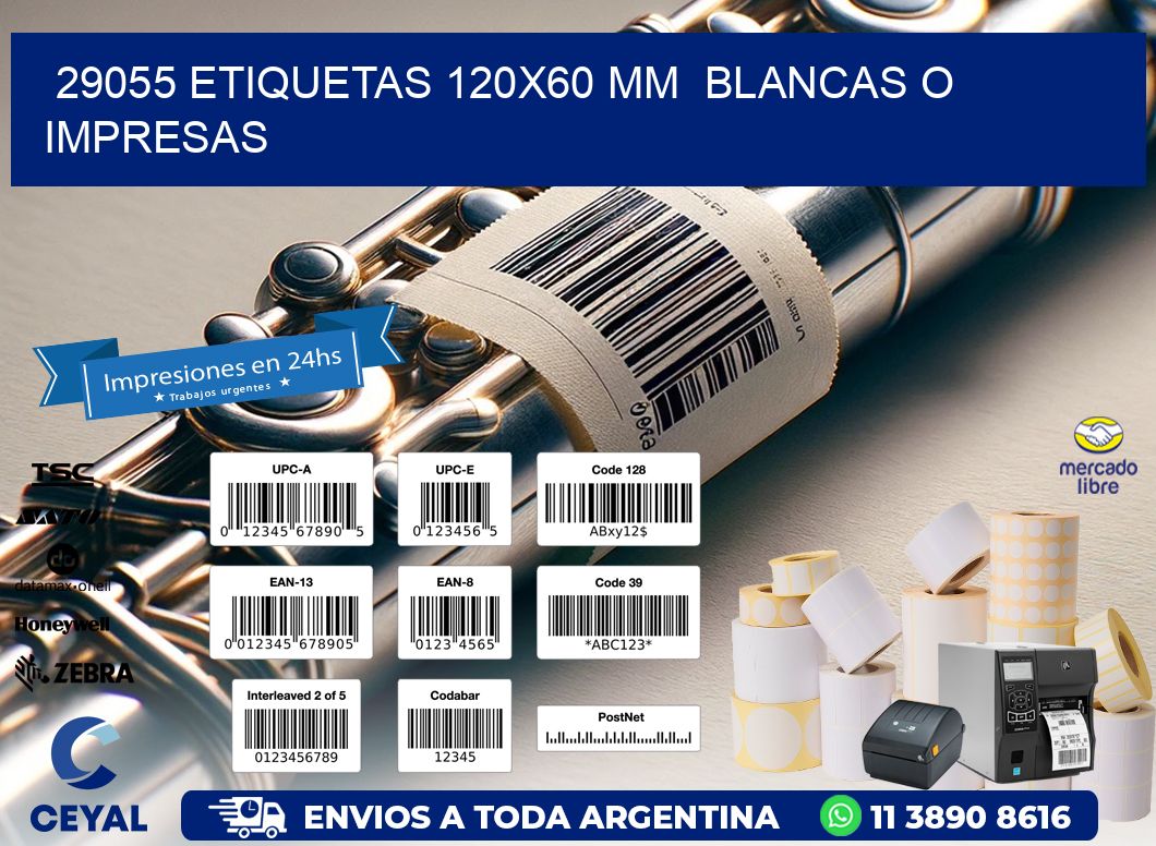 29055 ETIQUETAS 120x60 mm  BLANCAS O IMPRESAS