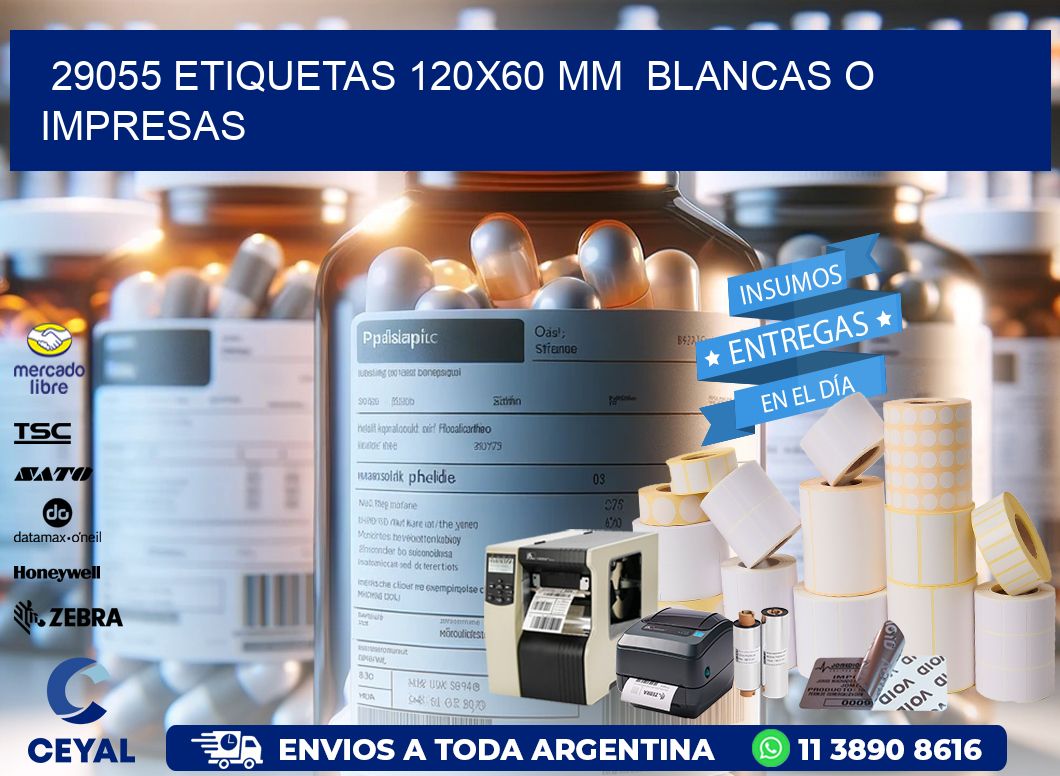 29055 ETIQUETAS 120×60 mm  BLANCAS O IMPRESAS