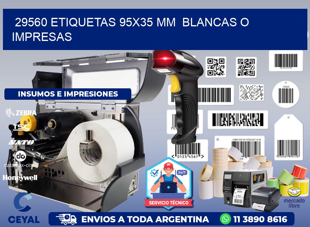 29560 ETIQUETAS 95x35 mm  BLANCAS O IMPRESAS