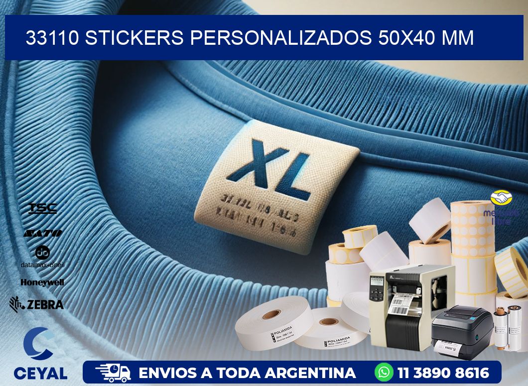 33110 STICKERS PERSONALIZADOS 50x40 mm