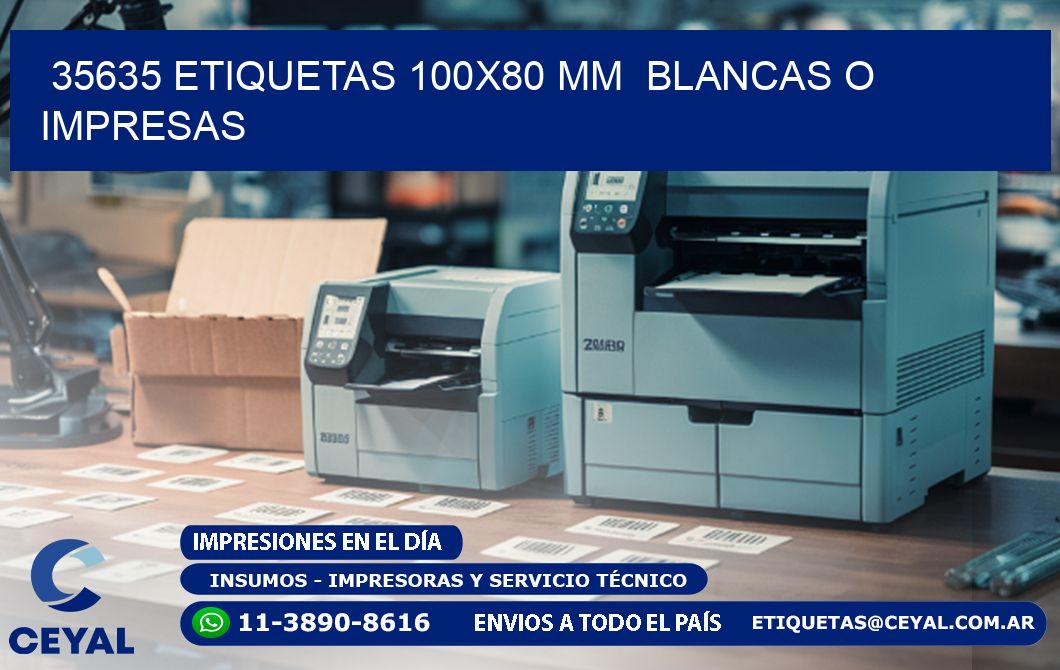 35635 ETIQUETAS 100x80 mm  BLANCAS O IMPRESAS