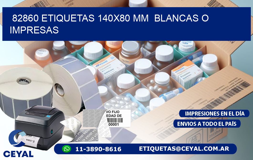 82860 ETIQUETAS 140x80 mm  BLANCAS O IMPRESAS