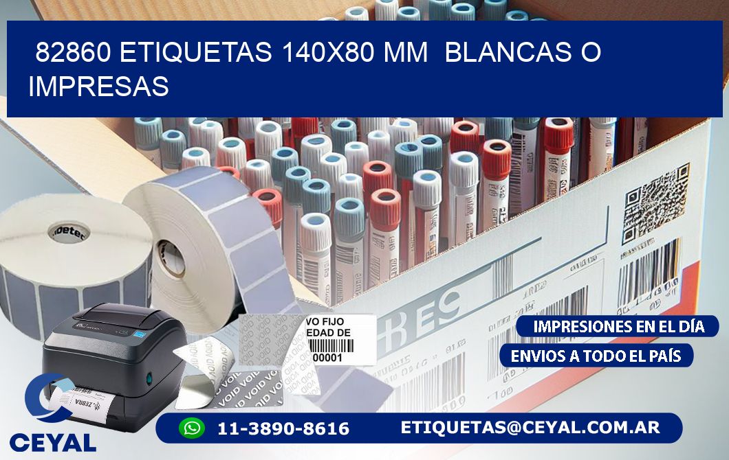 82860 ETIQUETAS 140x80 mm  BLANCAS O IMPRESAS