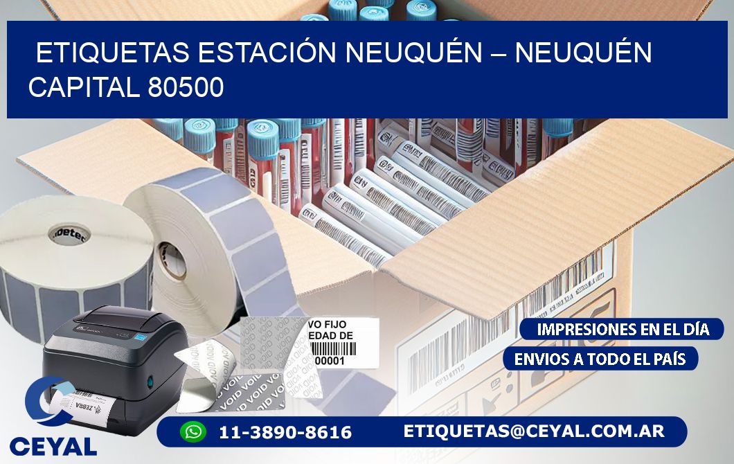 ETIQUETAS ESTACIÓN NEUQUÉN – NEUQUÉN CAPITAL 80500