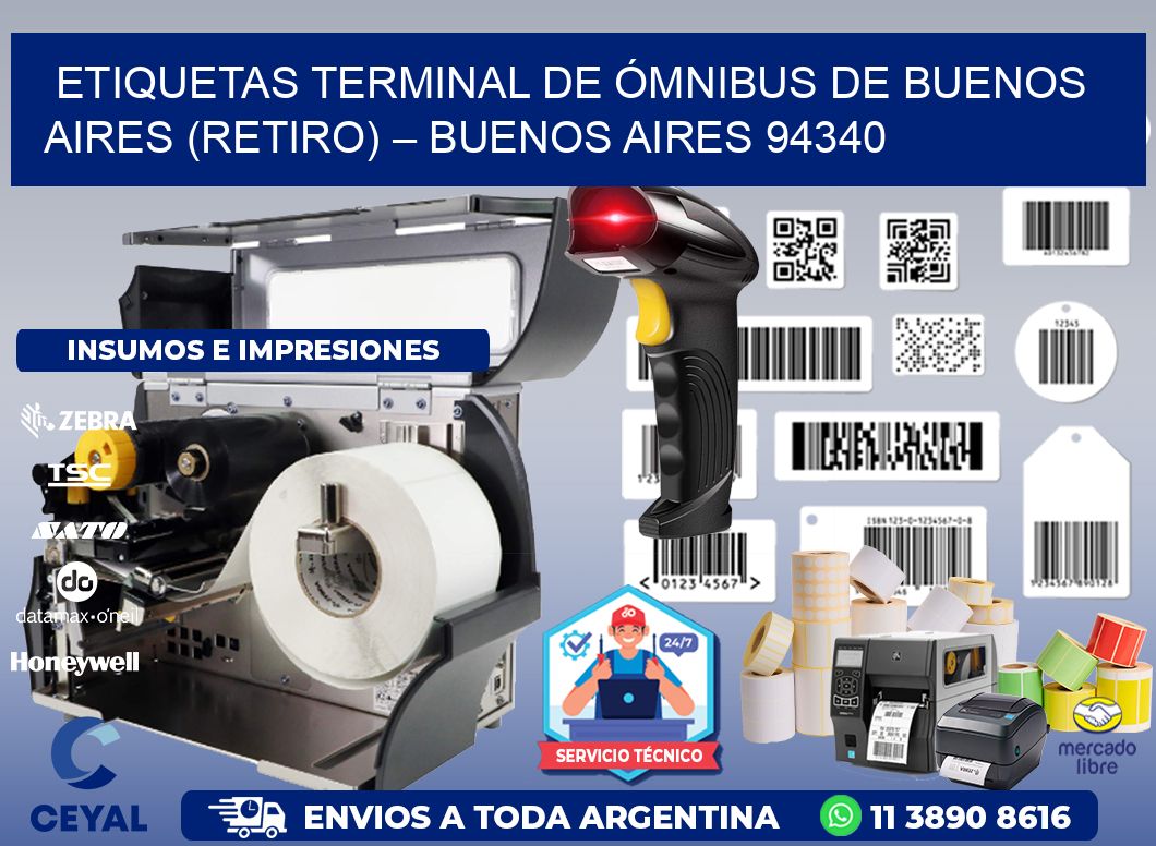 ETIQUETAS TERMINAL DE ÓMNIBUS DE BUENOS AIRES (RETIRO) – BUENOS AIRES 94340