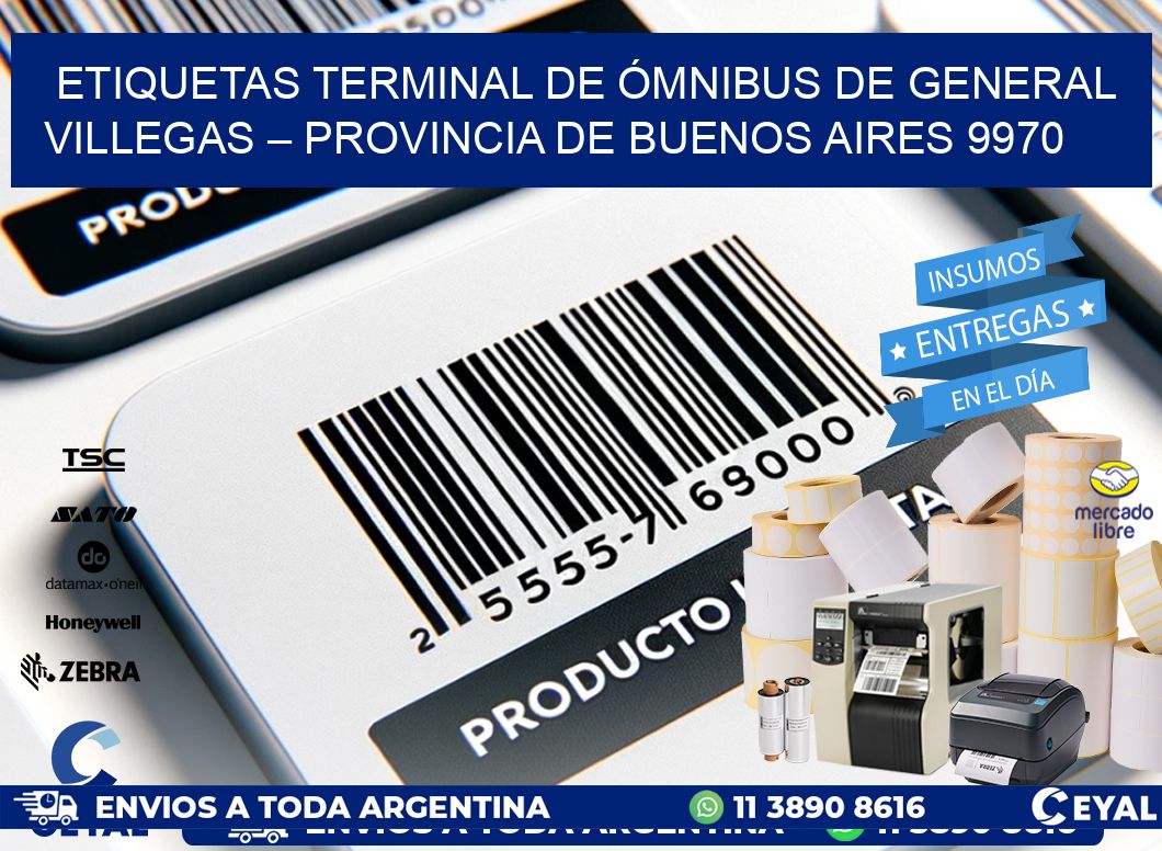 ETIQUETAS TERMINAL DE ÓMNIBUS DE GENERAL VILLEGAS – PROVINCIA DE BUENOS AIRES 9970