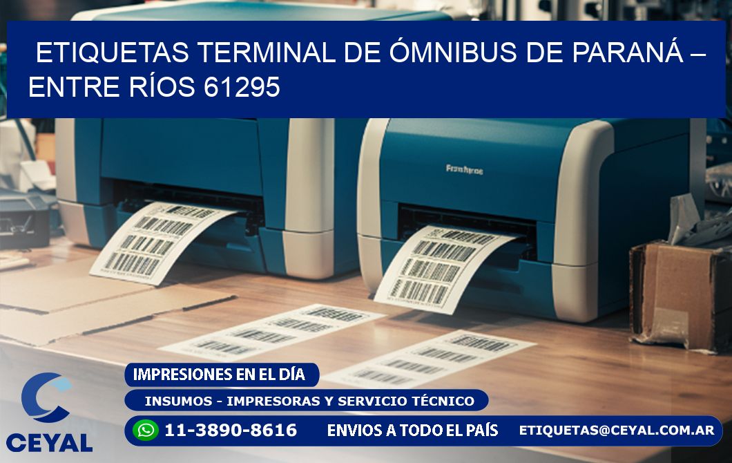 ETIQUETAS TERMINAL DE ÓMNIBUS DE PARANÁ – ENTRE RÍOS 61295