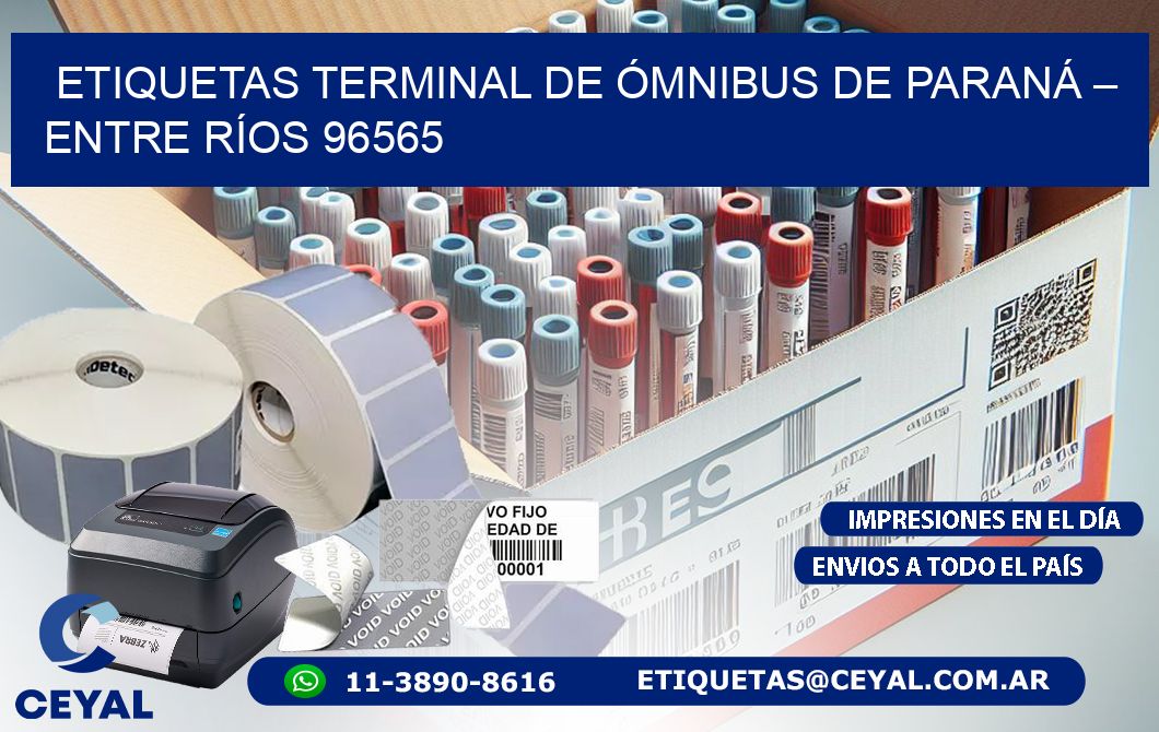 ETIQUETAS TERMINAL DE ÓMNIBUS DE PARANÁ – ENTRE RÍOS 96565