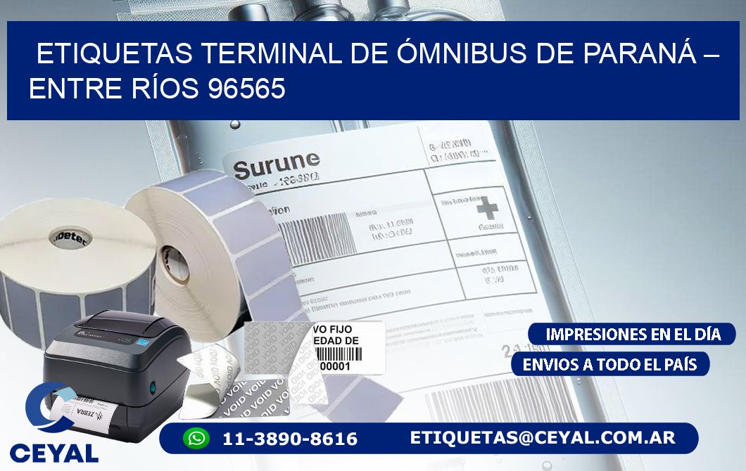 ETIQUETAS TERMINAL DE ÓMNIBUS DE PARANÁ – ENTRE RÍOS 96565