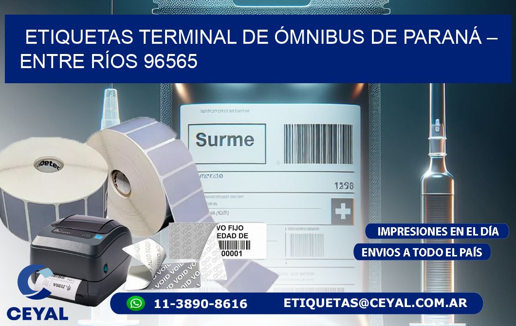 ETIQUETAS TERMINAL DE ÓMNIBUS DE PARANÁ – ENTRE RÍOS 96565