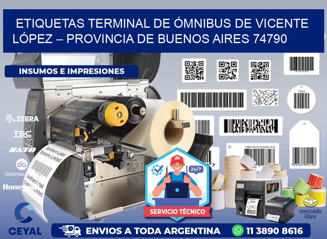 ETIQUETAS TERMINAL DE ÓMNIBUS DE VICENTE LÓPEZ – PROVINCIA DE BUENOS AIRES 74790