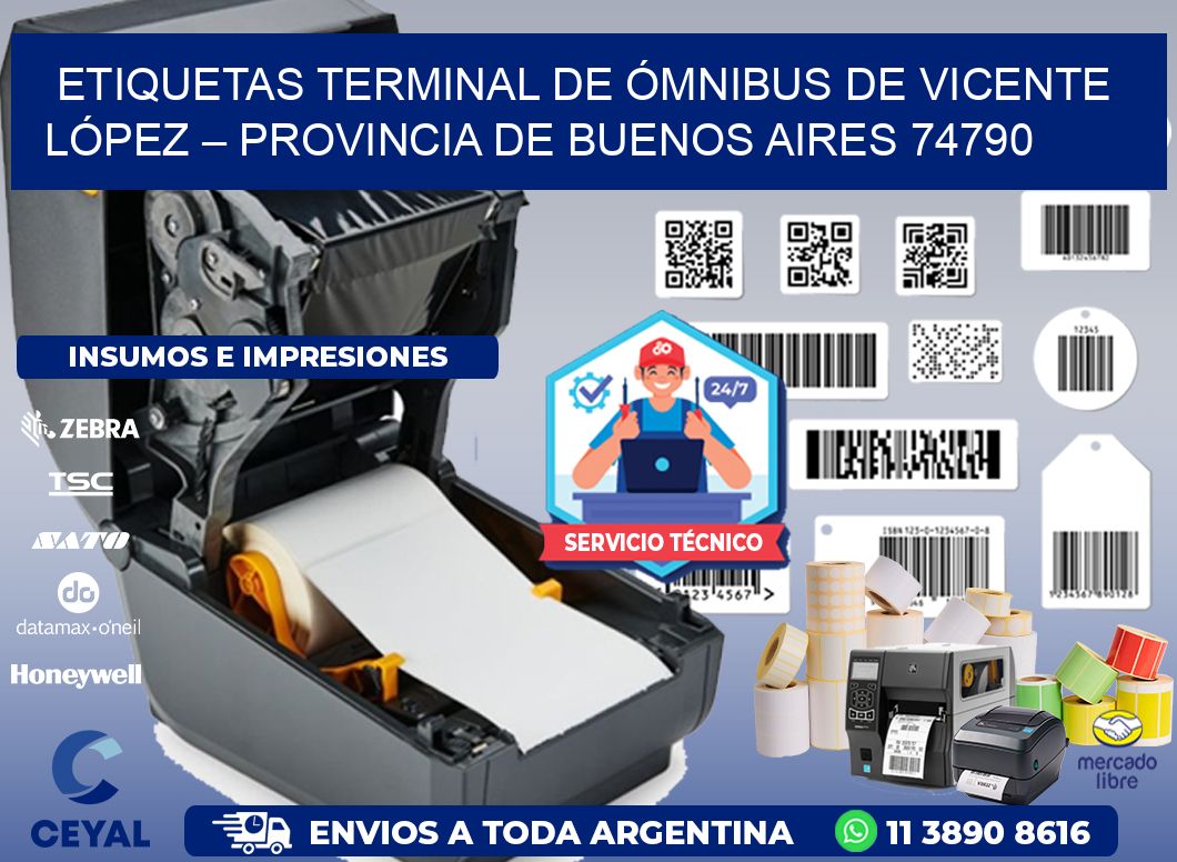 ETIQUETAS TERMINAL DE ÓMNIBUS DE VICENTE LÓPEZ – PROVINCIA DE BUENOS AIRES 74790