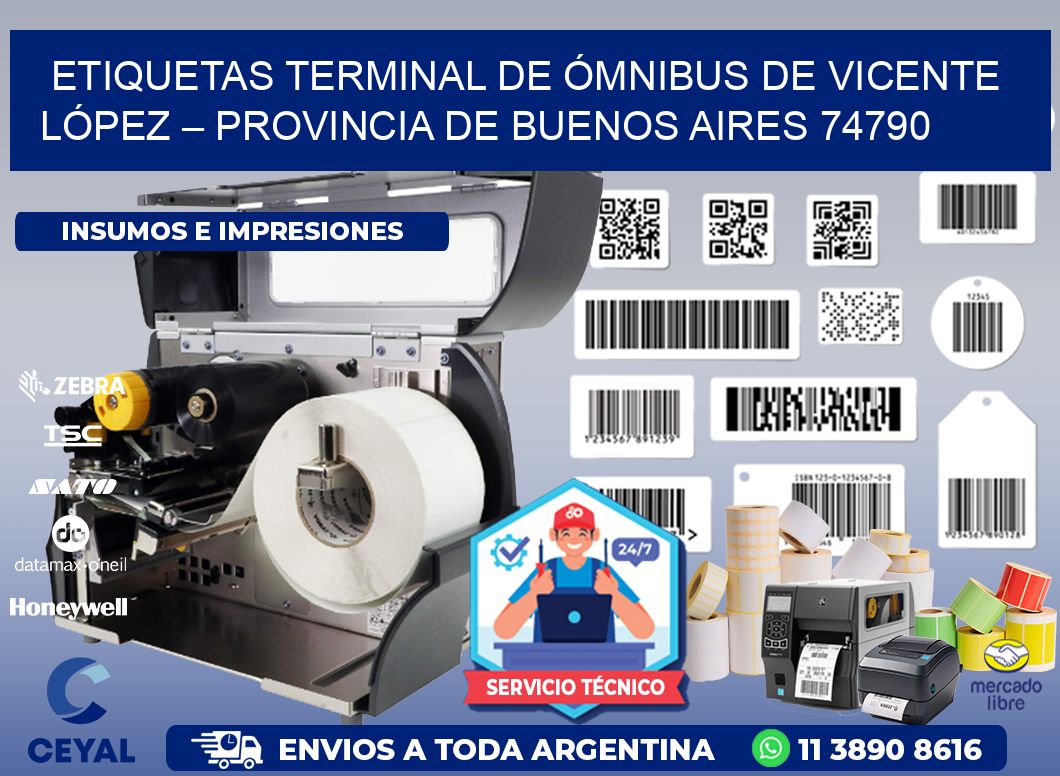 ETIQUETAS TERMINAL DE ÓMNIBUS DE VICENTE LÓPEZ – PROVINCIA DE BUENOS AIRES 74790