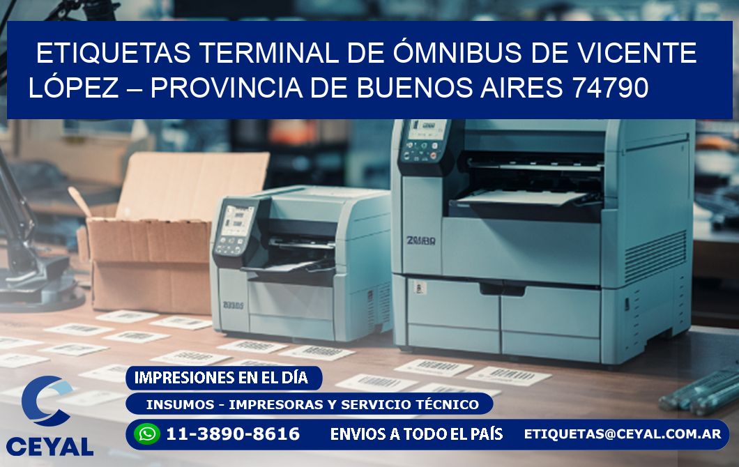 ETIQUETAS TERMINAL DE ÓMNIBUS DE VICENTE LÓPEZ – PROVINCIA DE BUENOS AIRES 74790