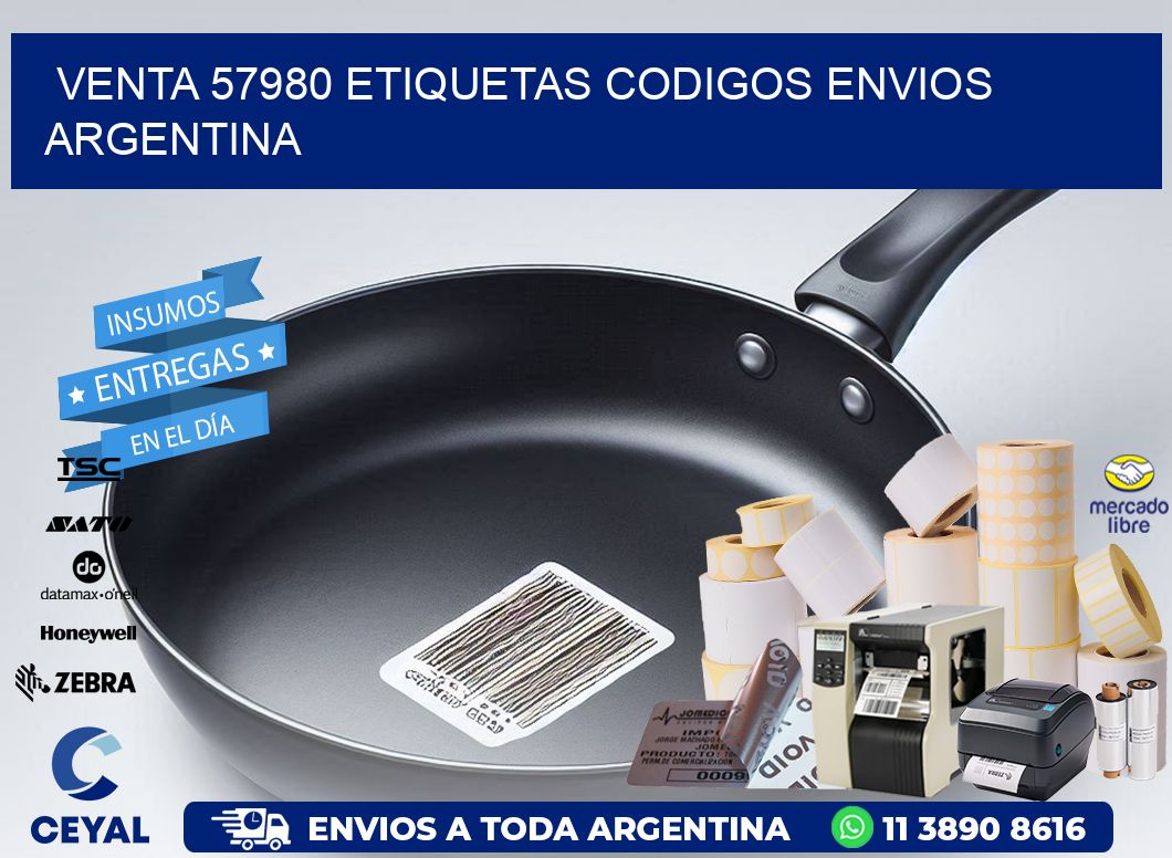 VENTA 57980 ETIQUETAS CODIGOS ENVIOS ARGENTINA